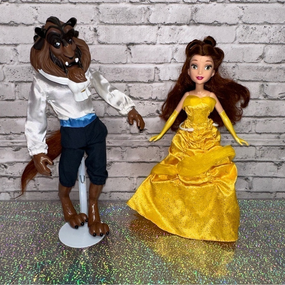 Disney Beauty and the Beast Prince and Belle Dolls Lot of 2 Disney Dolls